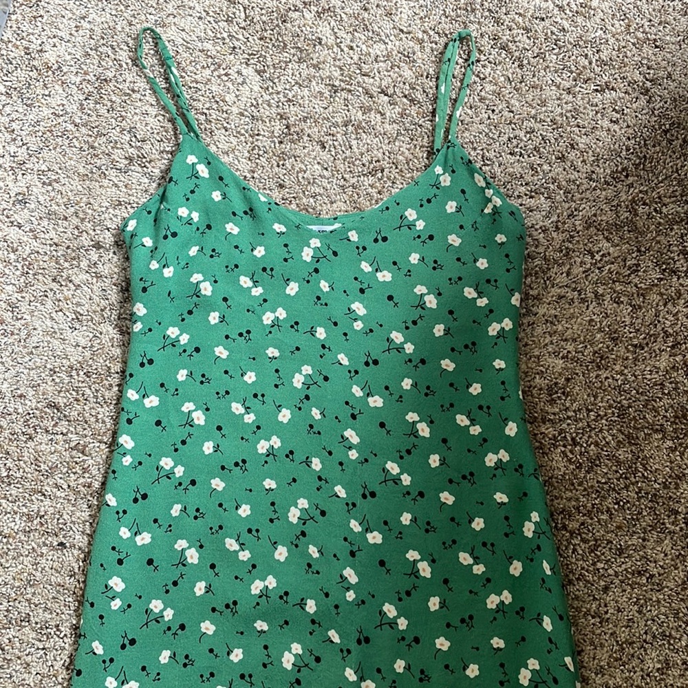 ❌Sold❌Reformation green floral midi slip dress size 6 - Picture 3 of 17